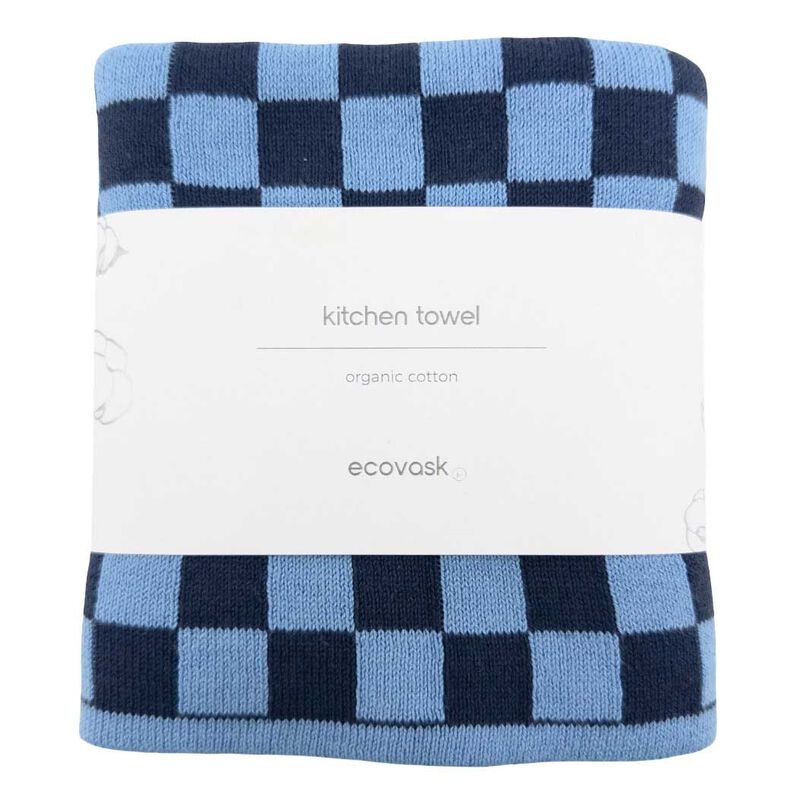 Ecovask The Ultimate Tea Towel - Navy Cornflower Cheq image number 0